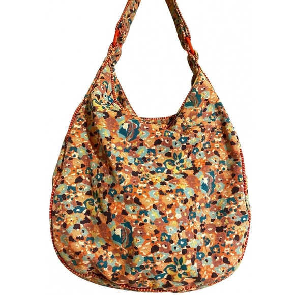 Marc Jacobs Orange and Blue Hobo Bag with Floral Design - Picture 1 of 9